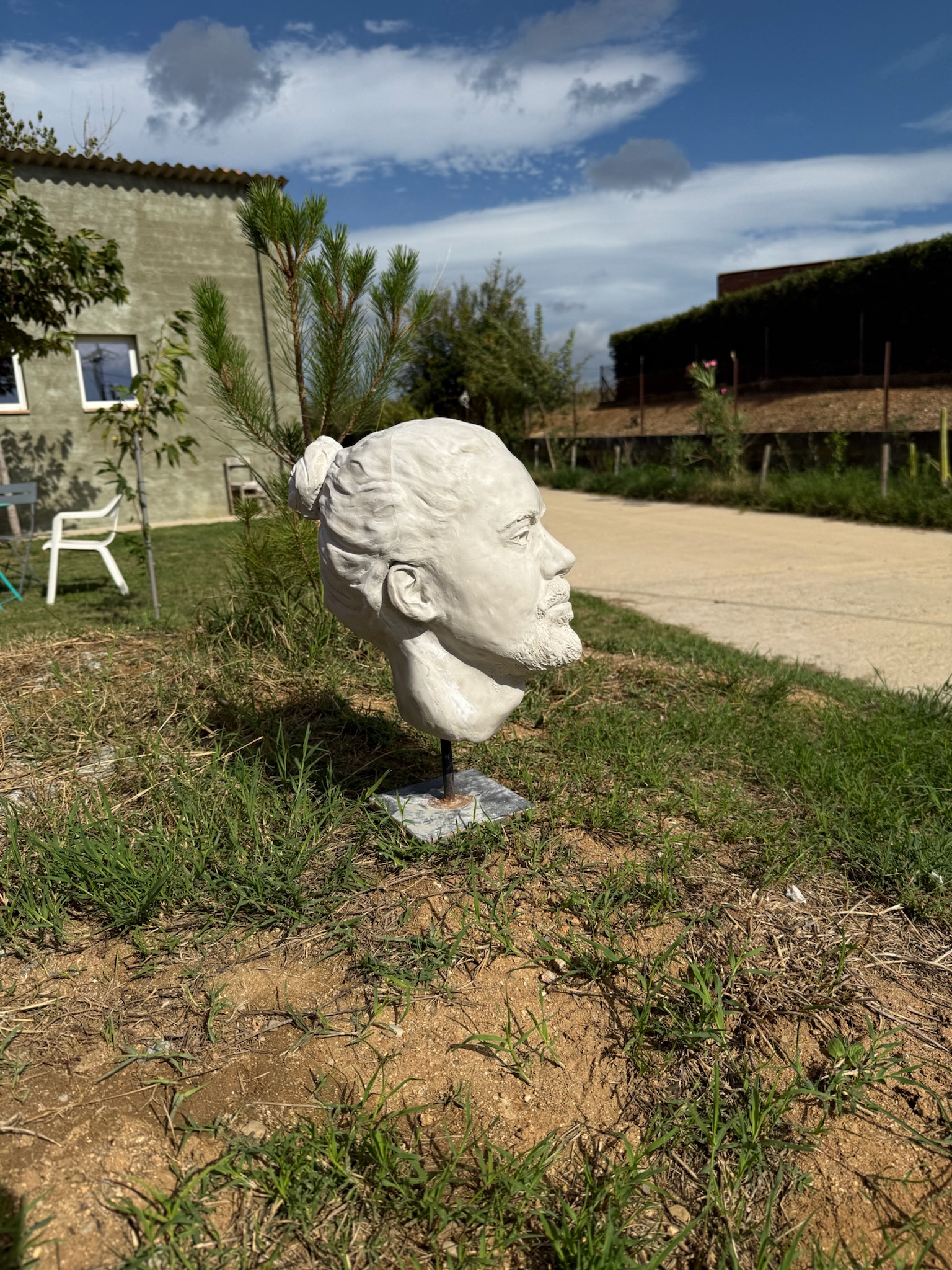 Portrait head in outdoor setting
